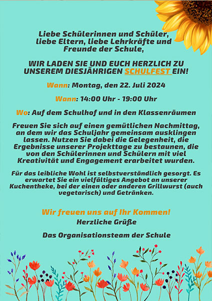 Schulfest flyer 1